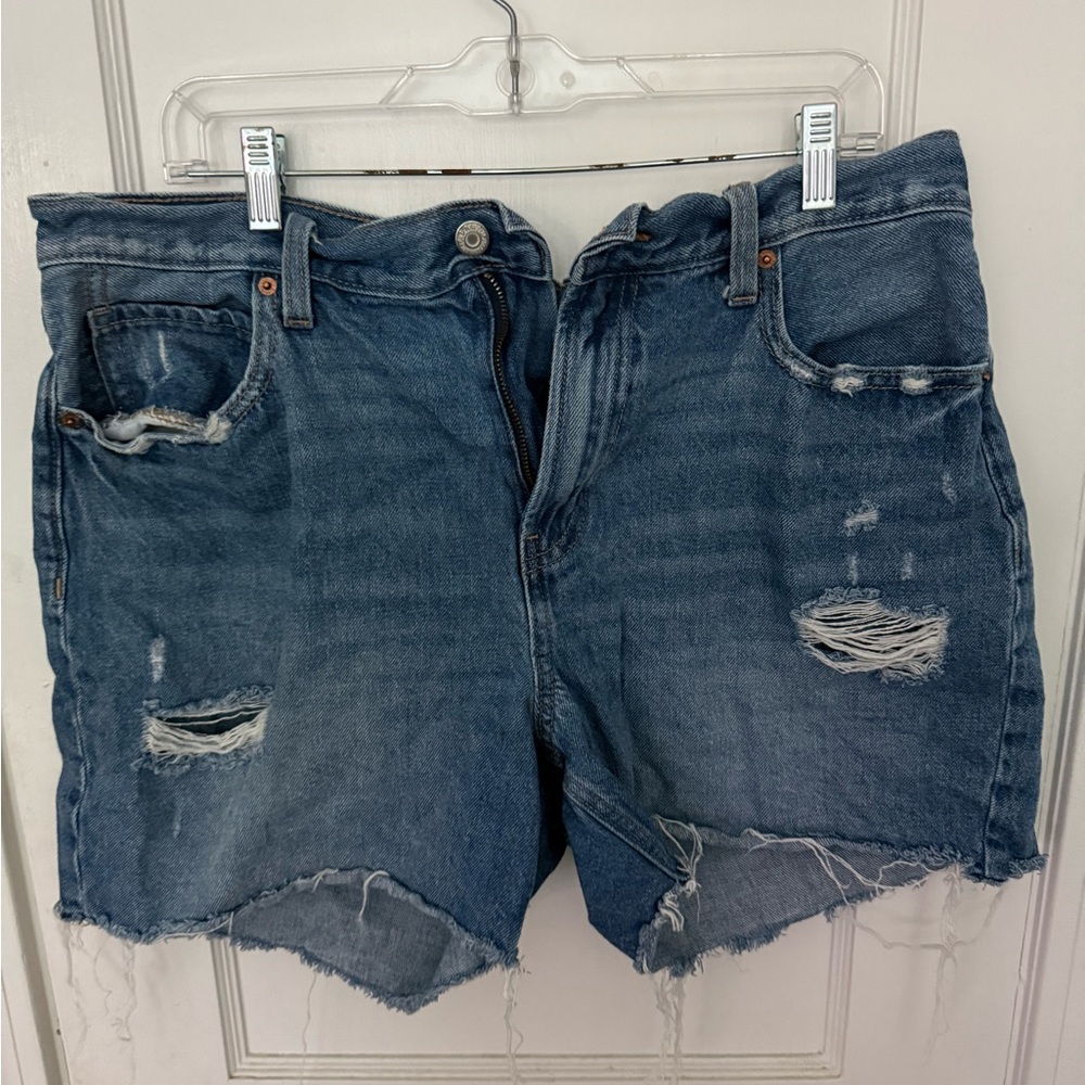 Old Navy Classic Blue Ripped Jean Shorts